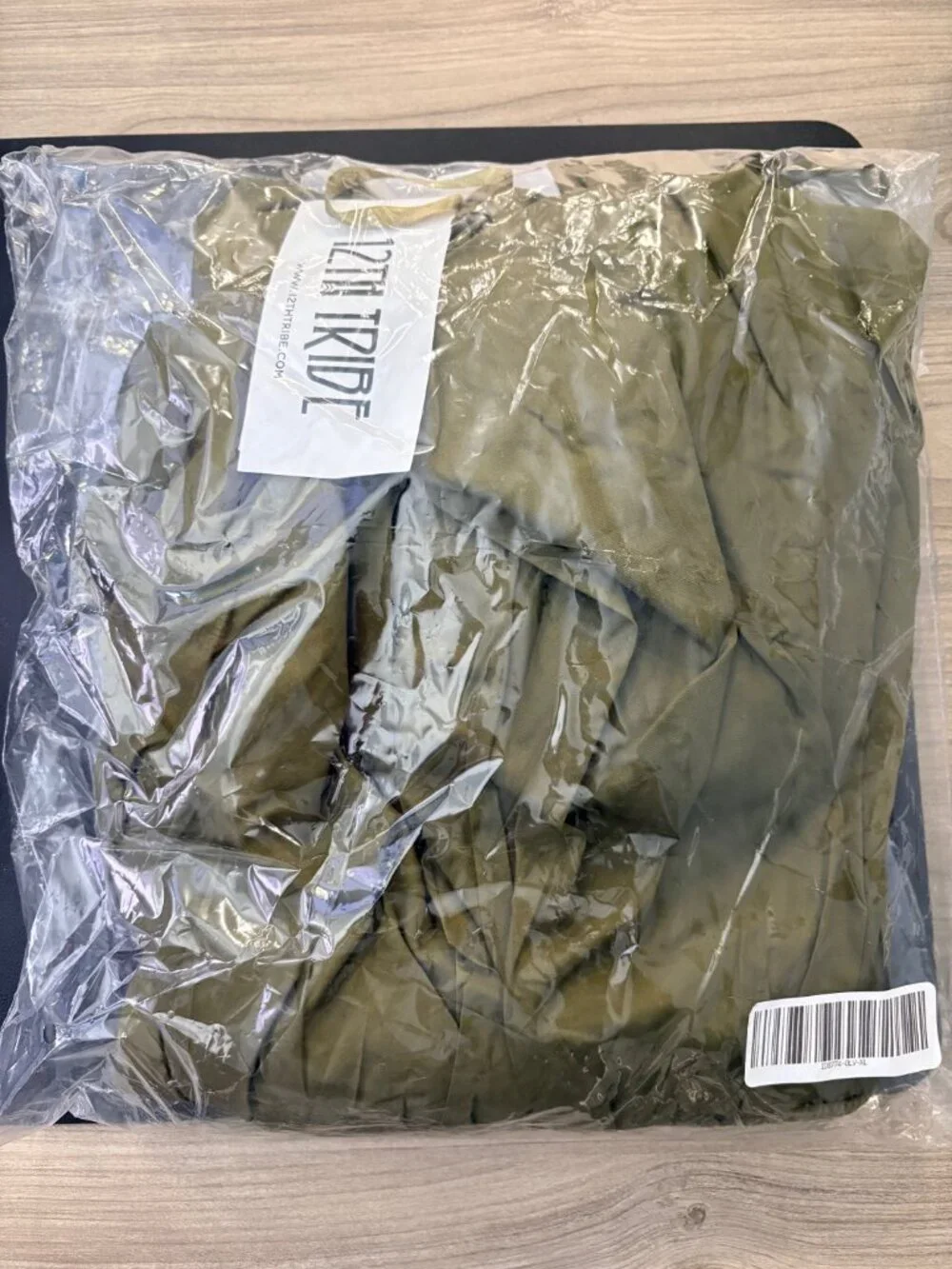 12th Tribe Eternal Olive Bubble Hem Mini Dress Size XL - Picture 4 of 4